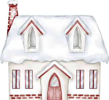 watercolor house snow png