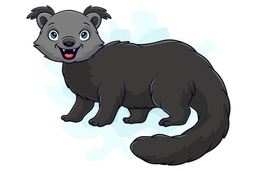 Cartoon funny bearcat cartoon isolated on white background vector