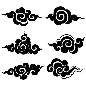 Clouds in Traditional Oriental Art for Decoration in a Religious setting Buddhist Ornament and Art are Elegant Instances of Traditional Asian Culture vector