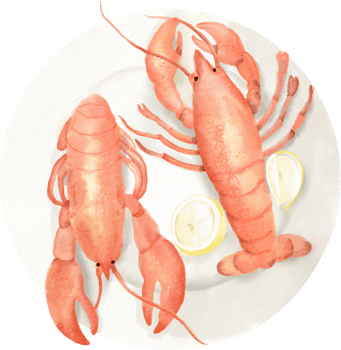 watercolor lobster seafood png