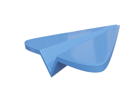 Blue paper airplane icon. 3d render. png