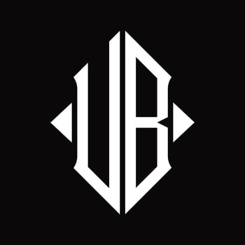 UB Logo monogram with shield shape isolated design template vector