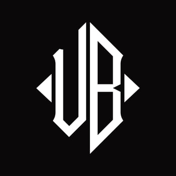 VB Logo monogram with shield shape isolated design template vector