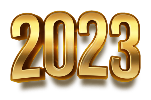 happy new year 2023 celebration eve golden shiny text fonts png