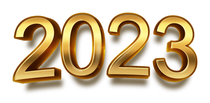 happy new year 2023 celebration eve golden shiny text fonts png