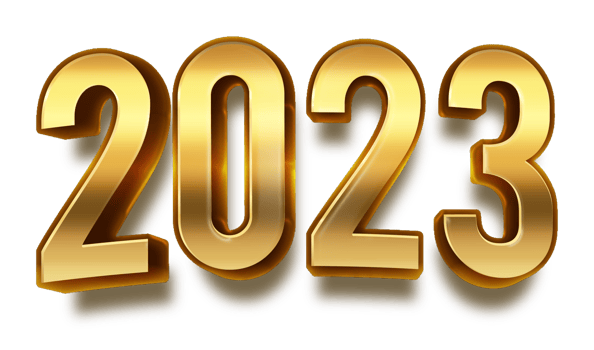 happy new year 2023 celebration eve golden shiny text fonts png