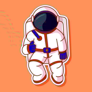 Cute astronaut cartoon set vector