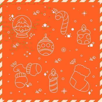 cute cartoon hand drawn christmas season celebration elements collection vector