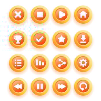 Design for complete set of level button game popup icon window and elements vector