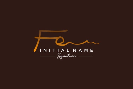Initial FE signature logo template vector. Hand drawn Calligraphy lettering Vector illustration.