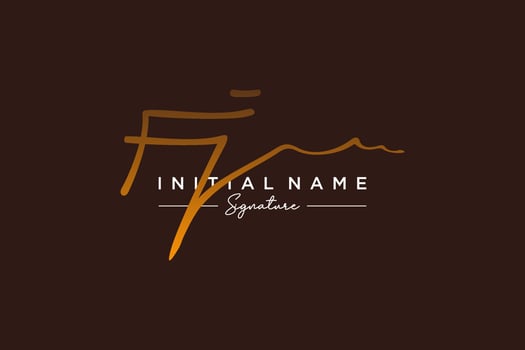 Initial FJ signature logo template vector. Hand drawn Calligraphy lettering Vector illustration.
