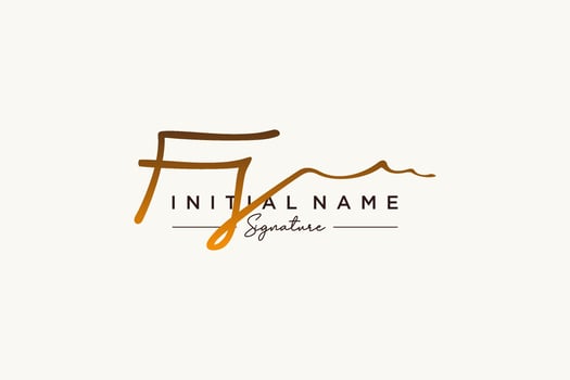 Initial FS signature logo template vector. Hand drawn Calligraphy lettering Vector illustration.