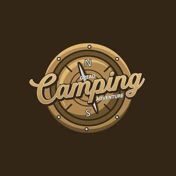 Vector premium, adventure compass logo design template.