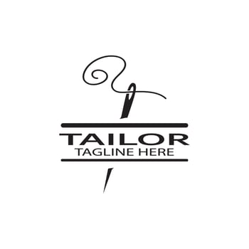 tailor logo icon illustration template combination of buttons for clothes, thread and sewing machine, for clothing product design, convection companies, fashion in vector form