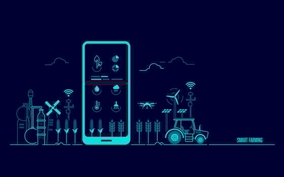 smart farming theme vector