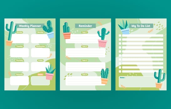 Cactus Journal Template vector