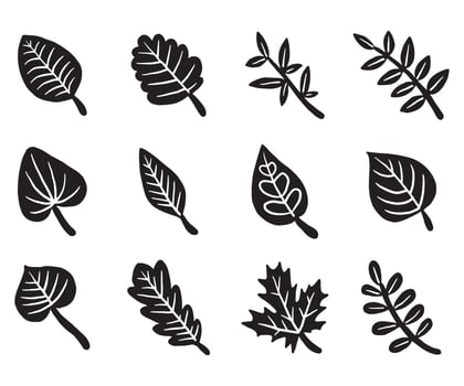 Dry autumn fall leaf doodle icon vector