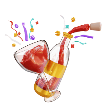 3d illustration bottles and drinking glasses png