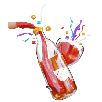 3d illustration bottles and drinking glasses png