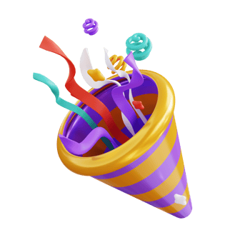 3d illustration new year trumpet png