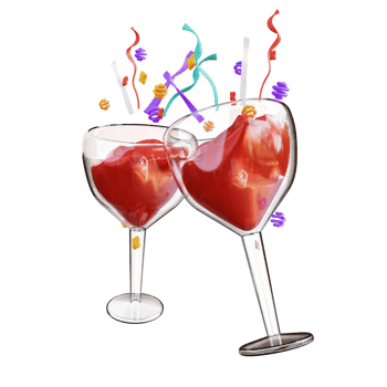 3d illustration two drinking glasses png