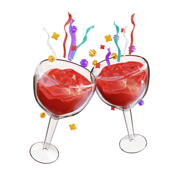 3d illustration two drinking glasses png