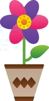 Flower Pot Vector Icon Design