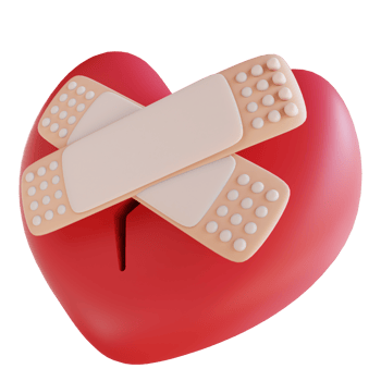 3D illustration broken hearted png