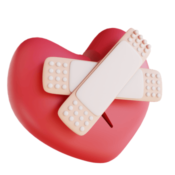 3D illustration broken hearted png