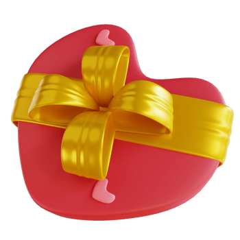 3D illustration love gift box png