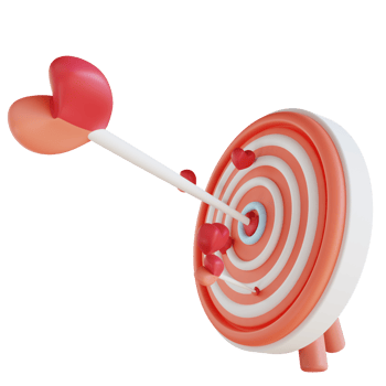 3D illustration love targets png