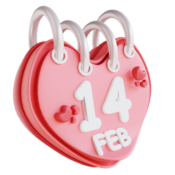 3D illustration valentines calendar png