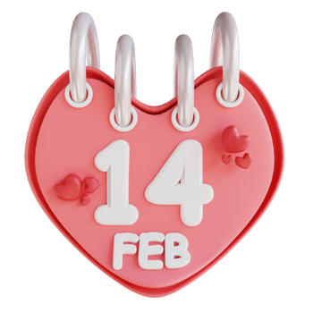 3D illustration valentines calendar png