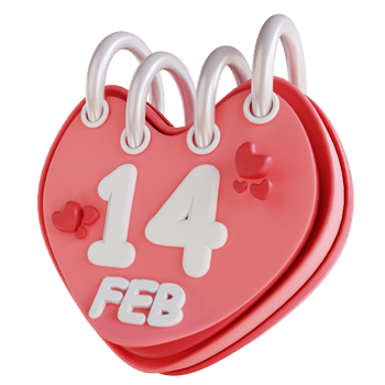 3D illustration valentines calendar png