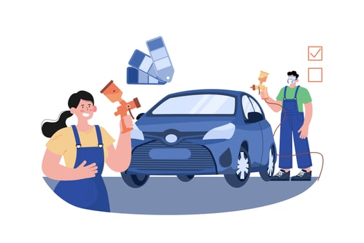 Car Painting Illustration concept on white background vector