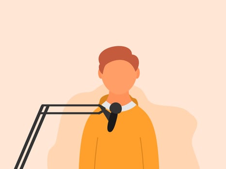 flat design podcast vector illustration