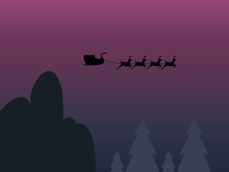 flying deer vector illustration flat design