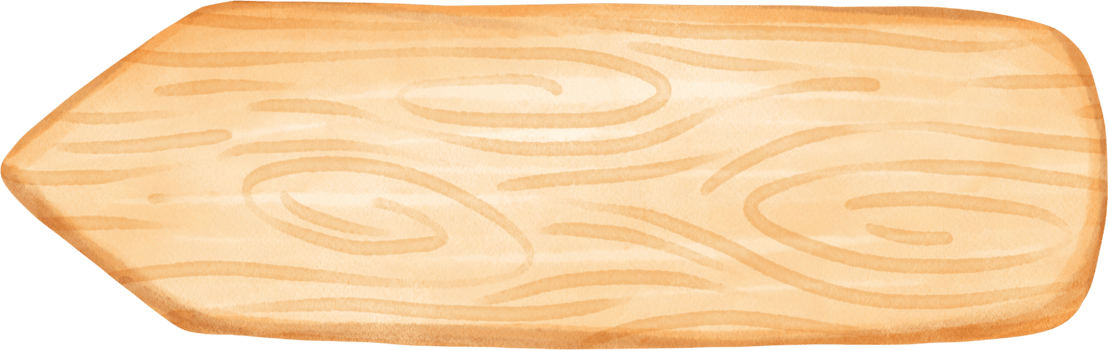 cute watercolour wood sign board cartoon painting png