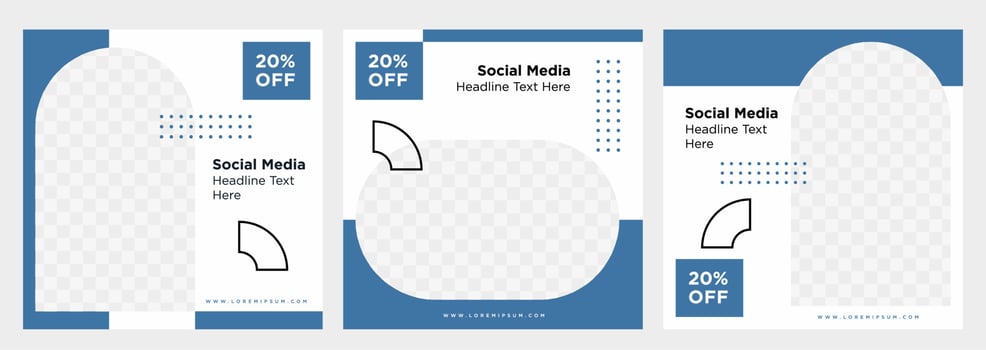 Minimalist social media post template collection or banner vector