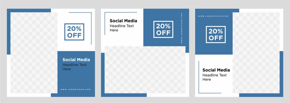 Minimalist social media post template collection or banner vector