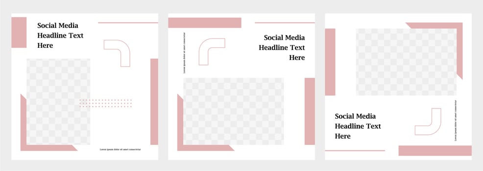 Minimalist social media post template collection or banner vector