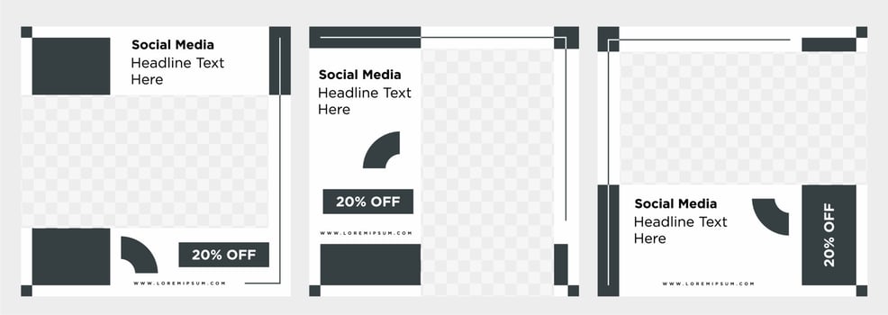 Minimalist social media post template collection or banner vector