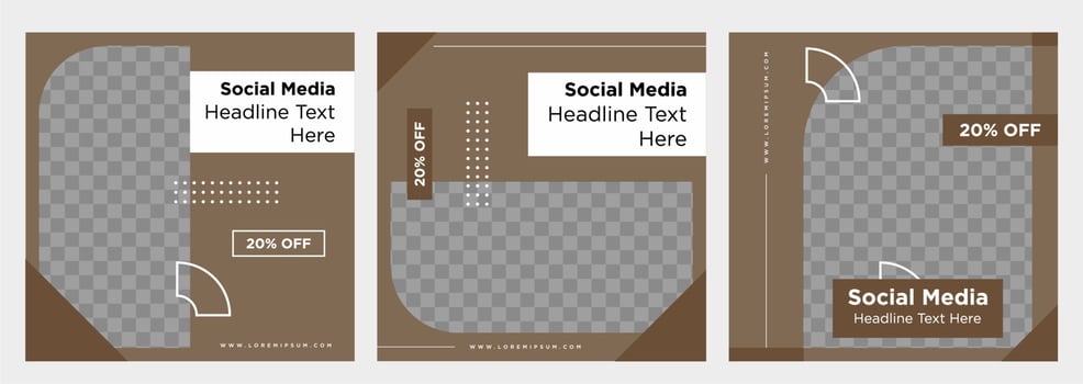 Minimalist social media post template collection or banner vector