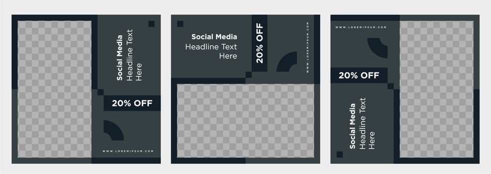 Minimalist social media post template collection or banner vector