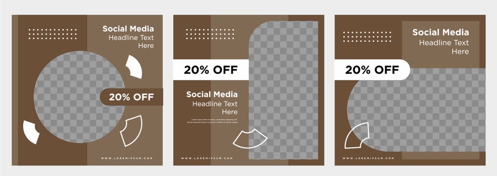 Minimalist social media post template collection or banner vector