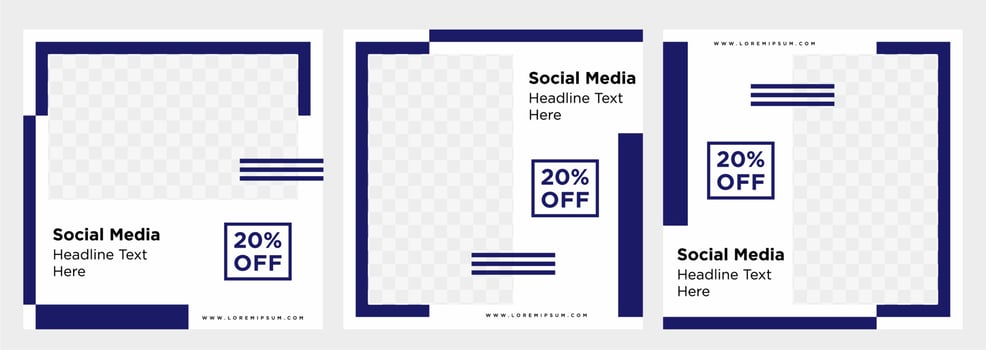 Minimalist social media post template collection or banner vector