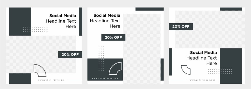 Minimalist social media post template collection or banner vector