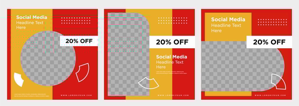 Minimalist social media post template collection or banner vector