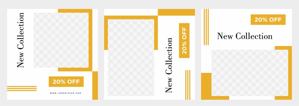 Minimalist social media post template collection or banner vector