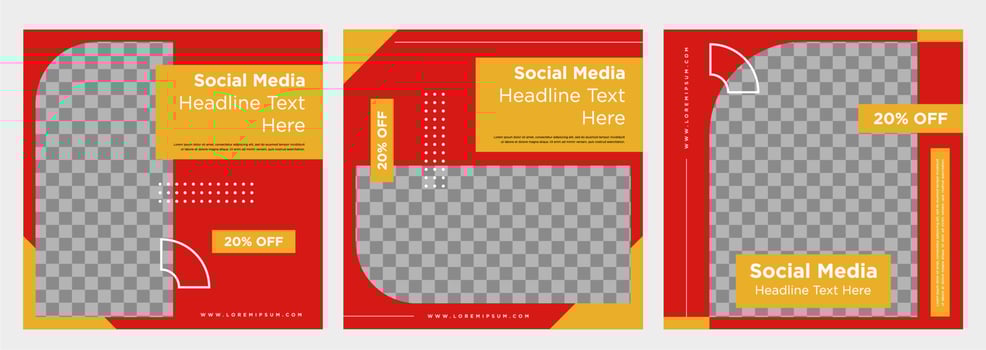 Minimalist social media post template collection or banner vector